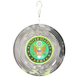 Officially Licensed Stainless Steel Geo Wind Spinner Army, 8 inch